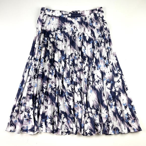 Women’s Time And Tru Blue Abstract Midi Skirt Size Large (12-14) - Picture 1 of 4